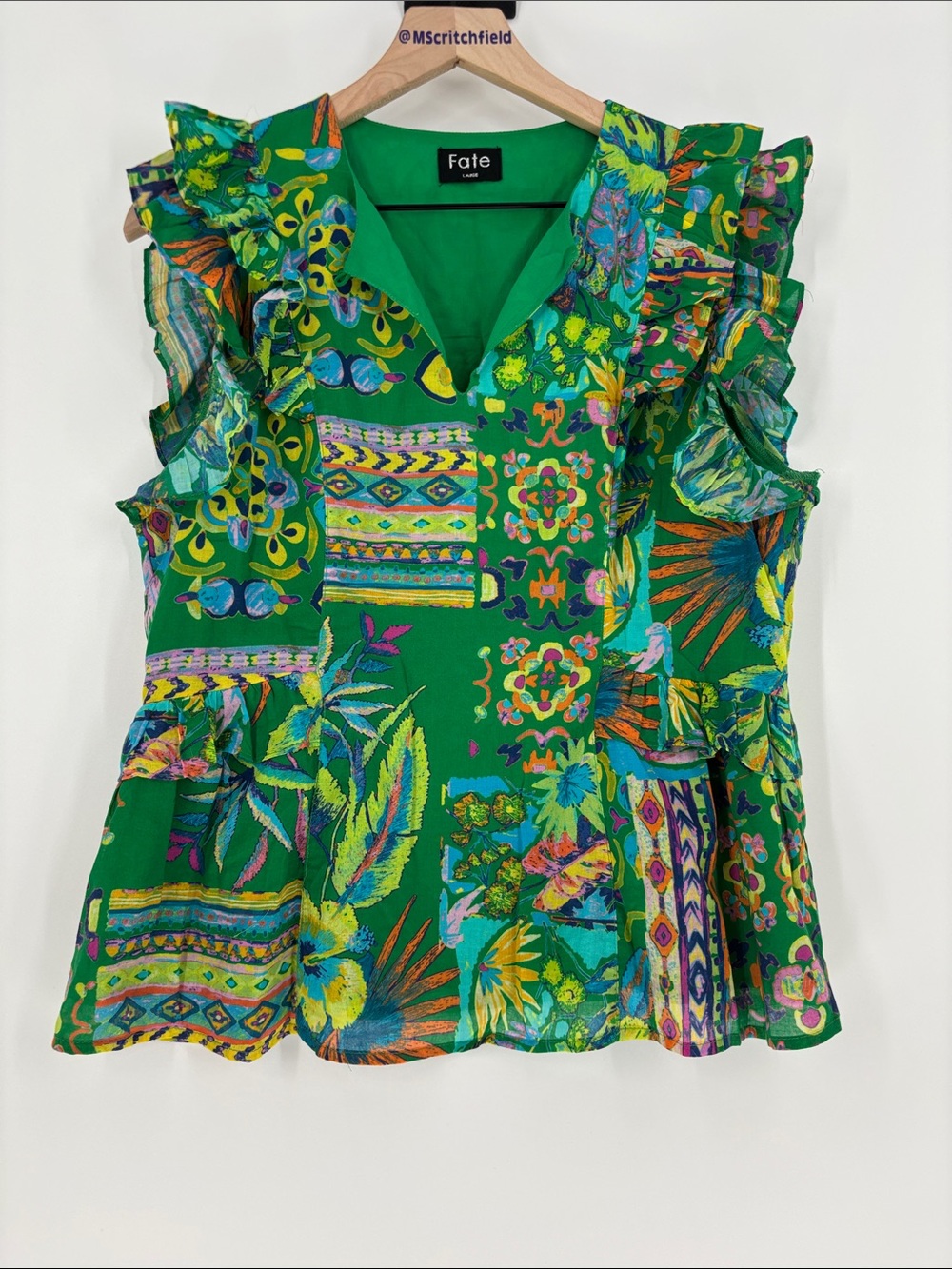 Fate vibrant green print top large